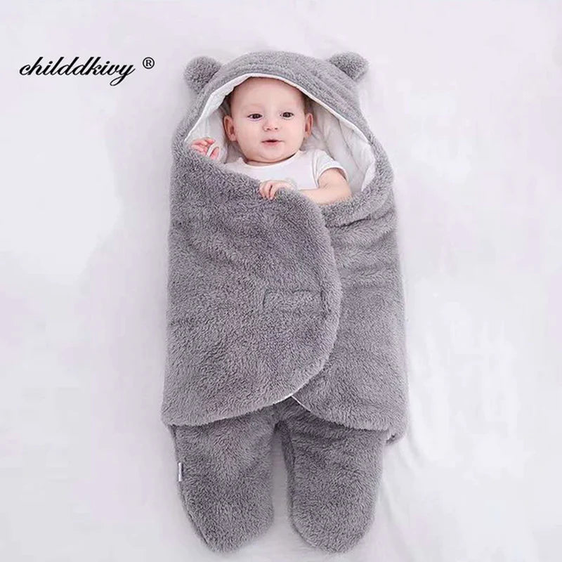 Soft Newborn Baby Wrap Blankets Baby Sleeping Bag Envelope for Newborn Sleepsack Thicken Cocoon for Baby 0-9 Months