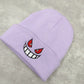 Winter Outdoor Beanie Cartoon Embroidery Big Mouth Red Eyes Embroidery Knitted Hat Pullover Warm Woolen Hat