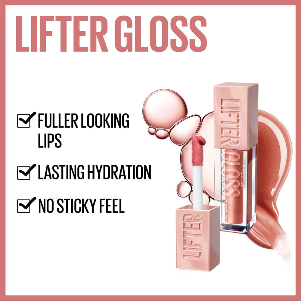 Lifter Gloss Lip Gloss Makeup with Hyaluronic Acid, Moon