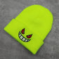 Winter Outdoor Beanie Cartoon Embroidery Big Mouth Red Eyes Embroidery Knitted Hat Pullover Warm Woolen Hat